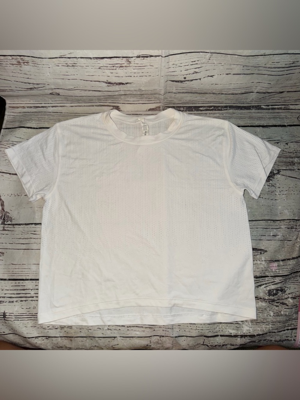 lululemon athletica White Perforated Crew Tee